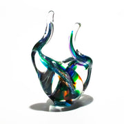 dual glass flames with cremation ash